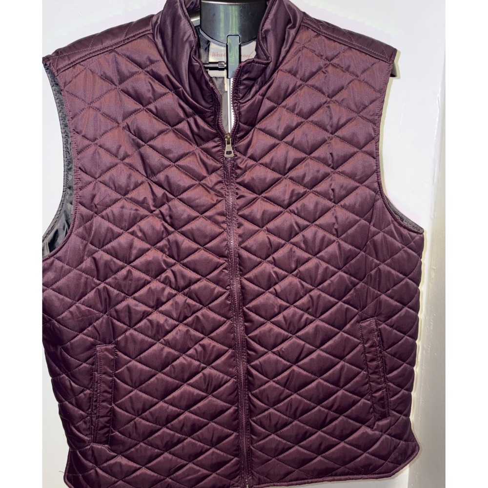 Weatherproof Men's Purple  Quilted Vest Medium, with Embroidered XXL